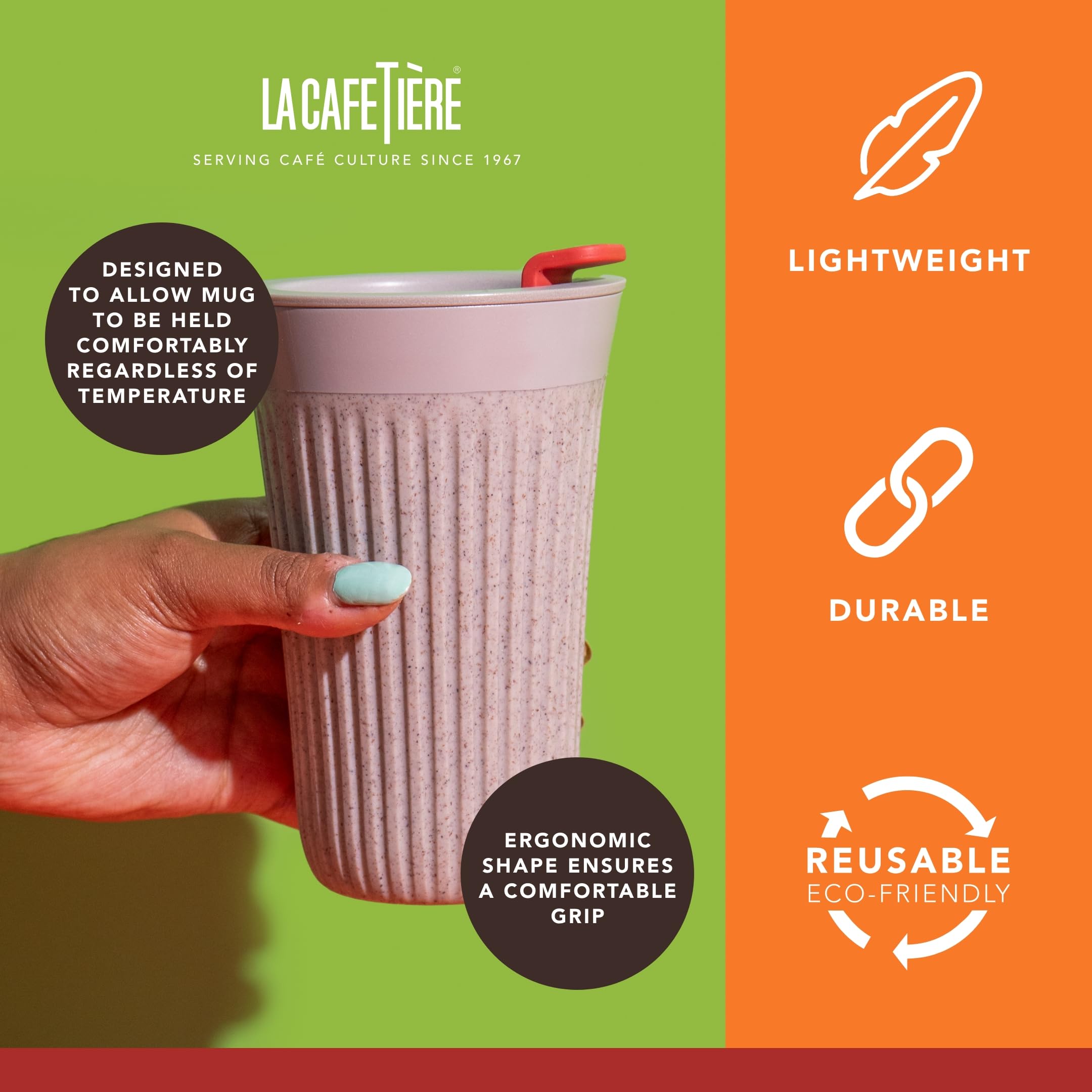 Amazon.com: La Cafetière 'The Beanie' Reusable Coffee Cup